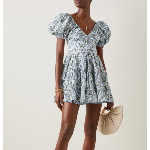 Agua by Agua Bendita Dresses & Skirts - Agua by Agua Bendita - Manzanilla Floral Cotton Tiered Mini Dress